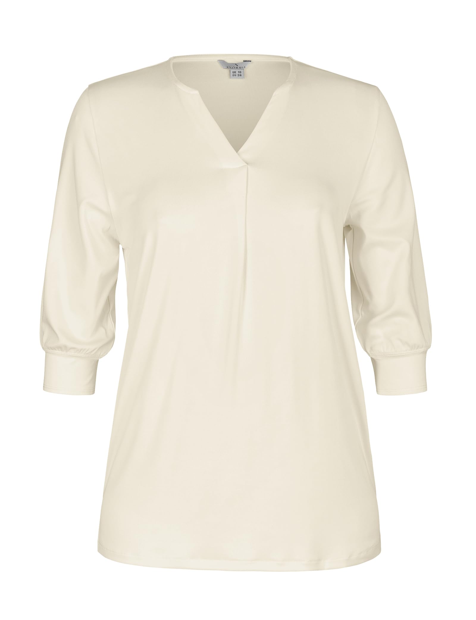 Top da donna in jersey plissettato con scollo a V sul davanti, morbido tessuto liscio, elegante, casual e da indossare tutti i giorni, top da donna comodo e versatile, perfetto per jeans e
