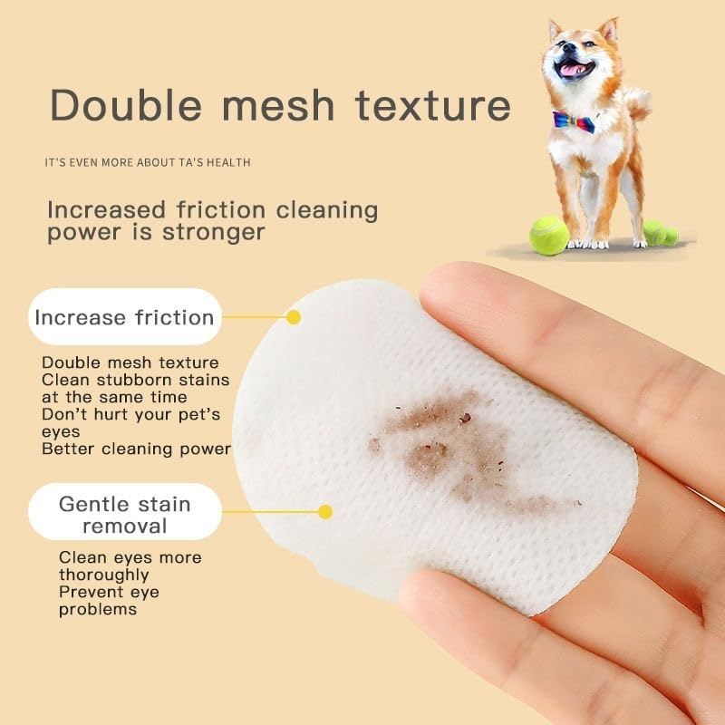 CRAZYABBS Eyes Wipes for Dogs & Cats Upgraded Pro Version, Vet-Recommended Dog Eye Wipes Hypoallergenic, Dog Tear Stain Remover, Remove Debris, Mucus & Discharge - 100ct, Unscented 2