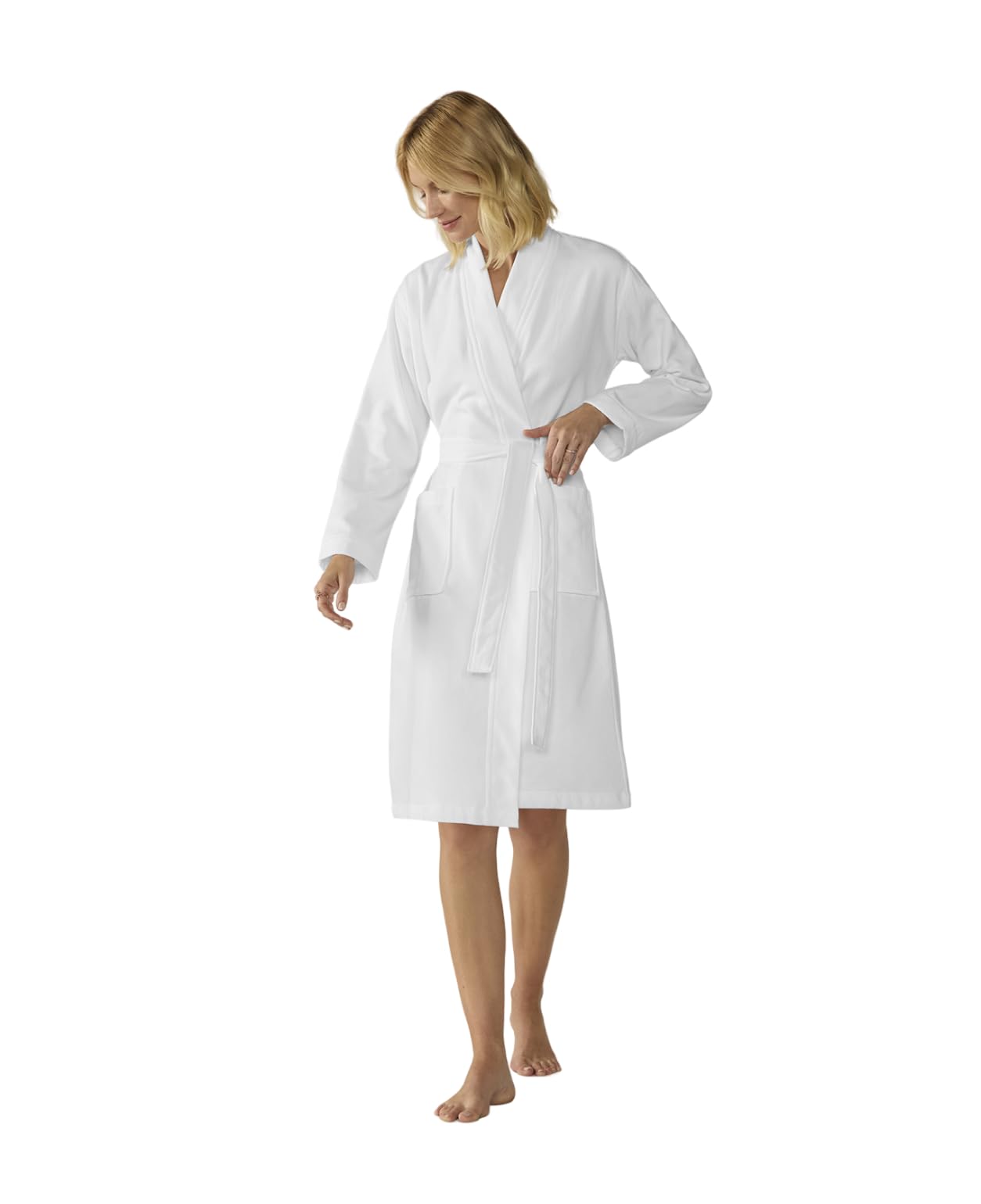 Coyuchi Organic Cotton Robe Unisex | Lightweight Breathable Terry | Soft Absorbent Sustainable Bathrobe