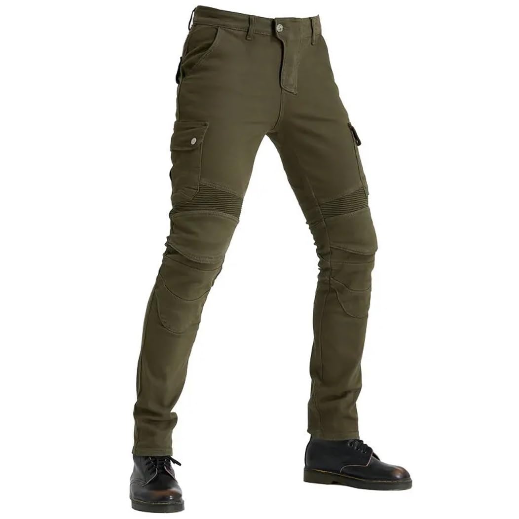 Męskie Moto Jeans Spodnie Dżinsy Motocyklowe Ochronne z Aramidową Podszewką Ochronną