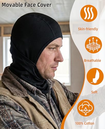 Image of BOCOMAL FR Face Mask Flame Resistant Balaclava 5.5oz Lightweight Arc Rated Helmet Liner Covering Hood for Welding