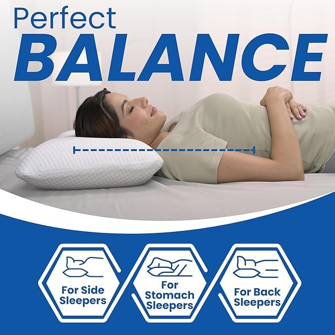 Image of Araami Cervical Contour Memory Foam Pillow for Sleeping,Orthopedic Pillow for Neck Pain,Back,Stomach,Side Sleepers, with Breathable Zip Cover (26 X 15 X 4.5INCH) (King Size Pillow) (King)