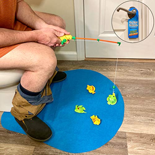 Evelots Toilet Fishing Game-Magnetic-Potty Training-Fishermen Gift-6 Piece Set