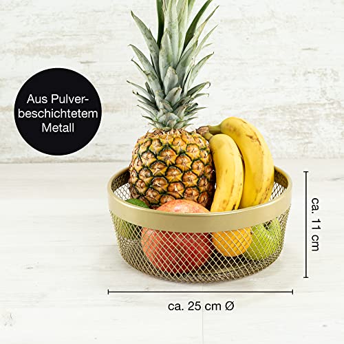 Moritz & Moritz Obstschale Metall gold Ø 25 cm Obstkorb Drahtkorb – Ansicht 2