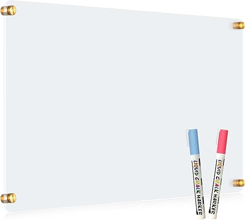 Miniatura 8 de Pizarra acrílica de borrado en seco para pared, 36 x 24 pulgadas, tablero de notas acrílico negro no magnético, planificador familiar grande y