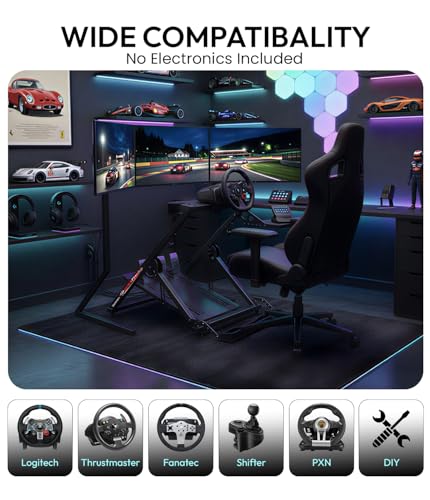 Image of KAPAVER Halo-F1 Pro Steering Wheel Stand, portable & adjustable sim cockpit for Logitech G29 /G920 /G923 /G27 /G25, Thrustmaster T248 /T300RS /T150 /458 TX, Xbox, PS4 & PS5