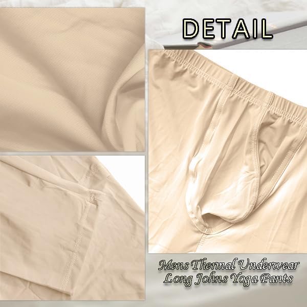 Mens Thermal Underwear Bottoms Activewear Leggings Long Johns Underpants Activewear Yoga Pants for Men - Image 3