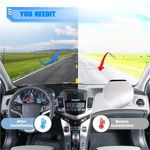 Funda interior para el salpicadero del coche Cruze 2012 protector panel solar 4