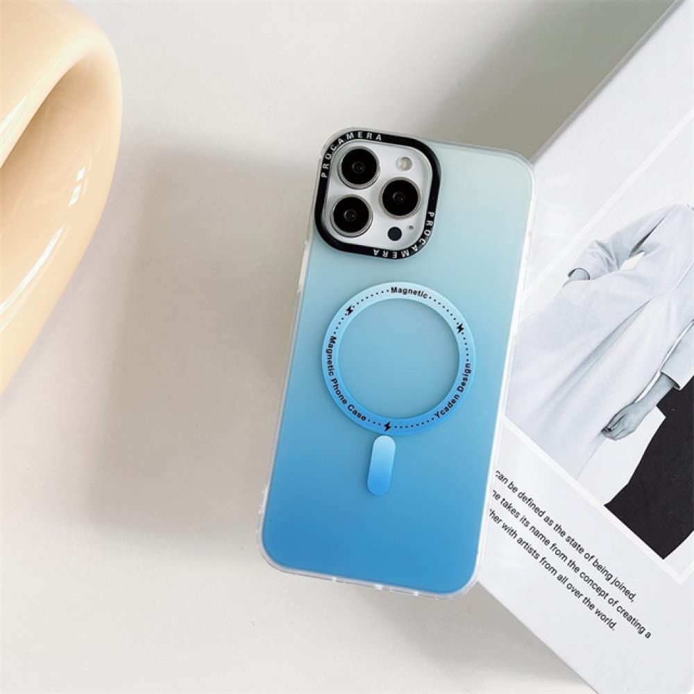 Estuche de carga inalámbrico magnético iPhone 11 Pro parachoques suave azul 8