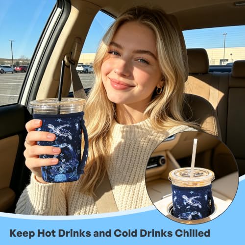 Image of 3PCS Reusable Iced Coffee Sleeves, Fits 16-32oz Hot /Cold Drinks