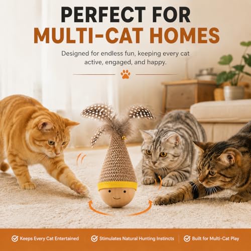 Jouet pour chat oscillant avec plume pour stimuler son instinct - 8