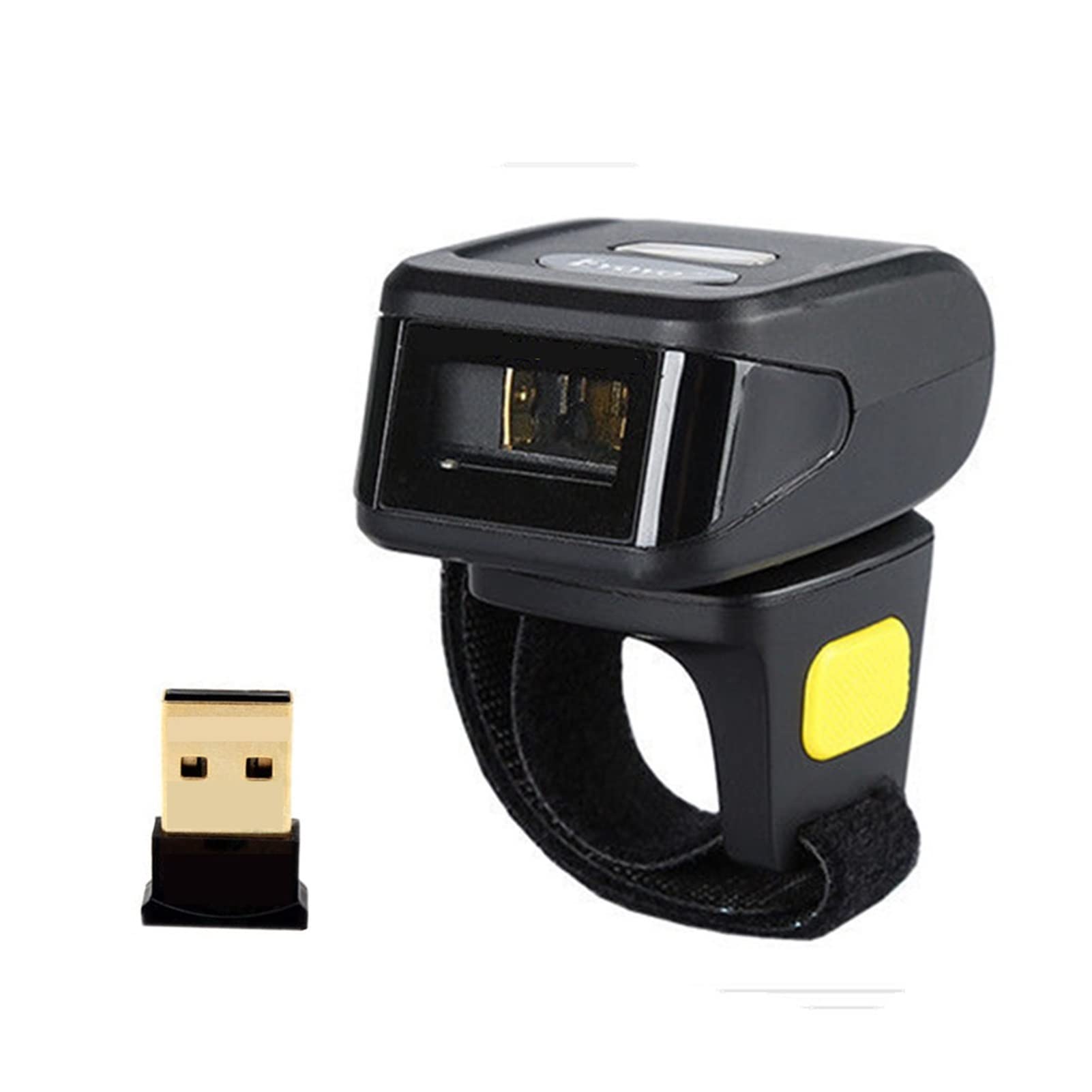 LNHHG 1D Barcode Scanner Bluetooth Ring Wireless Mini Finger Barcode Reader 1D Barcode Scanner 2D Scanner(1D Scanner)