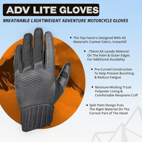 Tourmaster Adventure Lite Air Motorcycle Gloves - Thumbnail 4