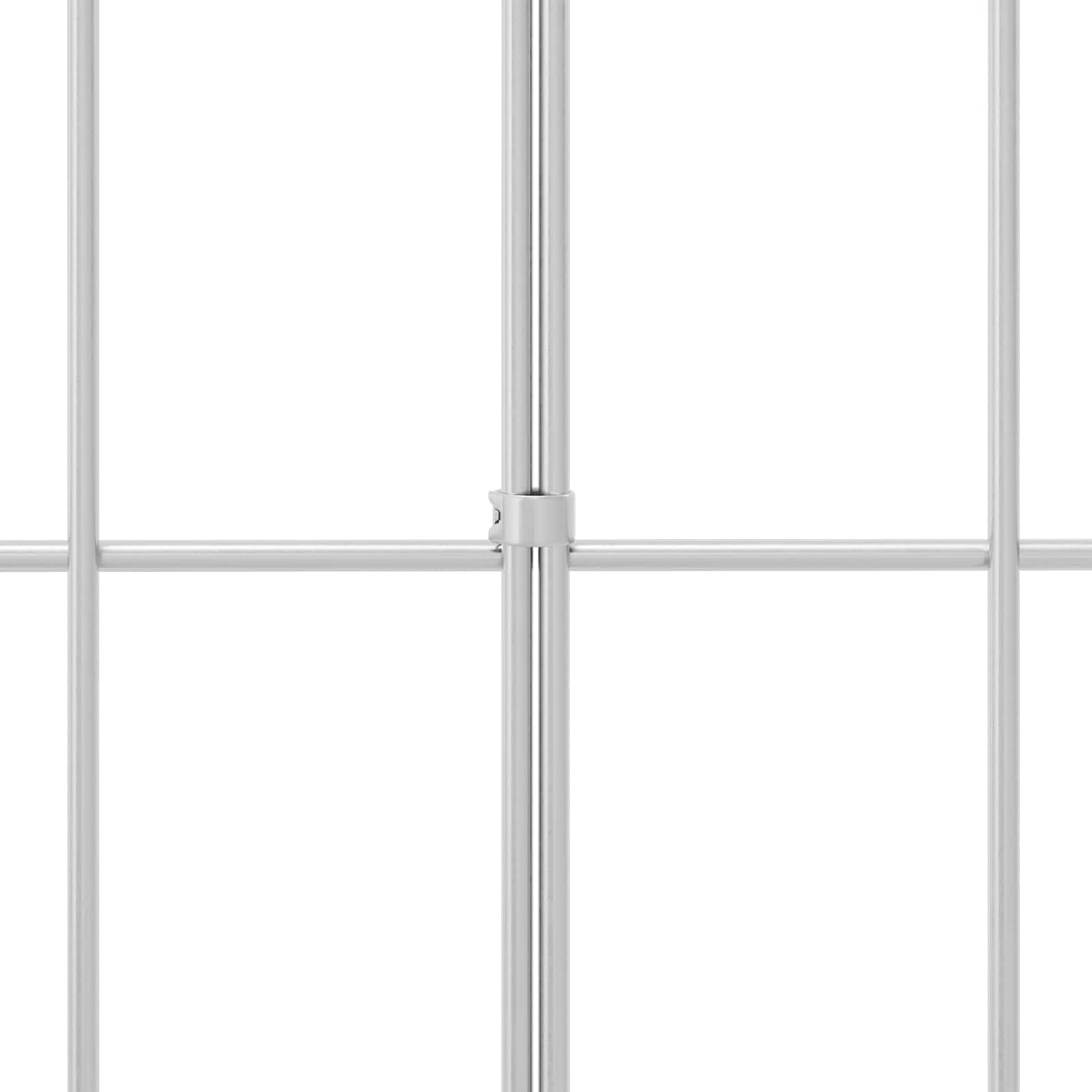 Panneau clôture jardin 12 pcs acier galvanisé argenté 25 x 30 cm grillage rigide barrière séparation extérieur terrasse balcon piscine