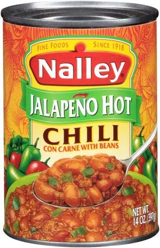 NalleyÂ Jalapeno Hot Chili Con Carne with Beans, 14-ounce Cans (Pack of 12) by Nalley