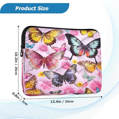 Funda para portátil rosa con mariposas 13-14 pulgadas miniatura 3