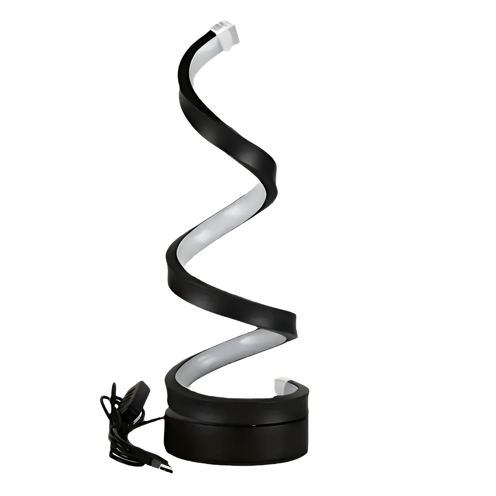 Syfunlv Spiral LED Table Lamp,Dimmable Spiral Table Light,Three Color Dimmable Bedside Lamp,Twisted Decorative Black Bedside Night Light,for Bedroom Living Room Office (Style 2)
