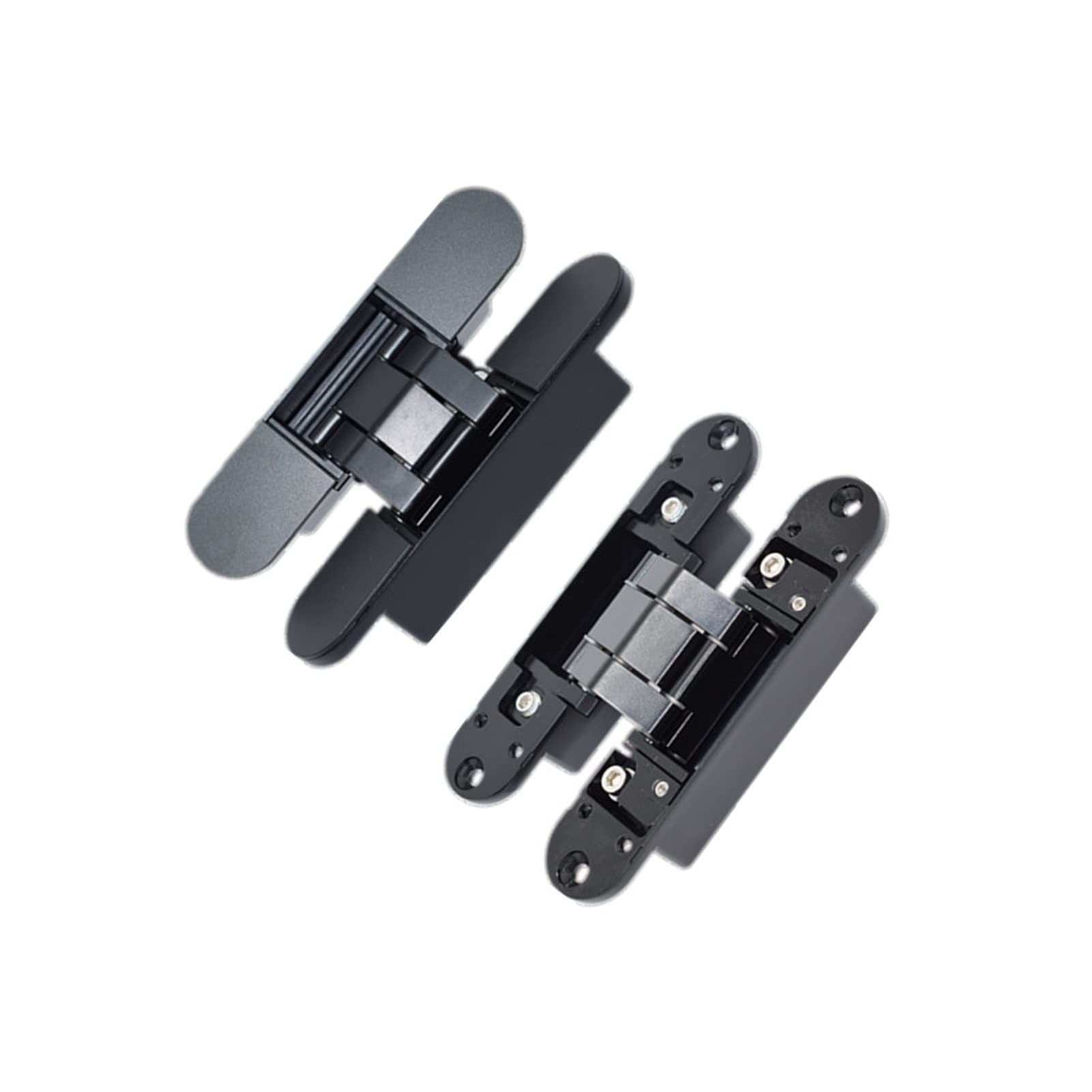 Shundeed One Color Dadjustable Household Hardware Hinges Diy,180 Degree Hinge Cross Hidden Hinge 2 Pieces Bearing 60Kg(Silver)