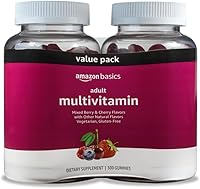 Amazon Basics Adult Multivitamin Gummies - Mixed Berry & Cherry Flavors, 150 Count Pack of 2, 75-Day Supply, Vegetarian Gluten-Free