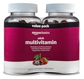 Amazon Basics Adult Multivitamin Gummies, Mixed Berry & Cherry, 150 Gummies, 75-Day Supply, Pack of 2 (Previously Solimo)