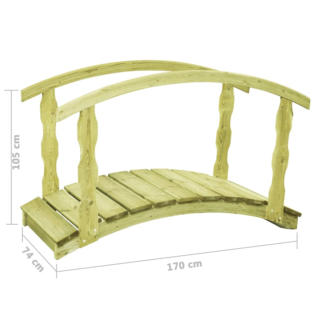 Générique Pont de Jardin avec Balustrade 170x74x105 cm Pin imprégné,Maison & Jardin,Pelouses & Jardins,Vie en extérieur,Structures extérieures,Ponts de Jardin,Brun,56.7 KG,49112