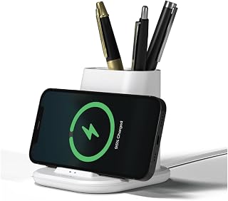 XECH 3-in-1 Fast Wireless Charger with Pen Stand | 15W Fast Wireless Charging Pad with Dual USB Output Ports | Charge 3 De Price In India