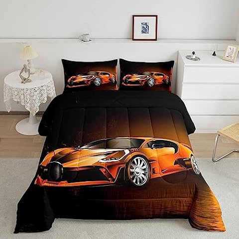 Feelyou Race Car Comforter Set for Kids Cover
