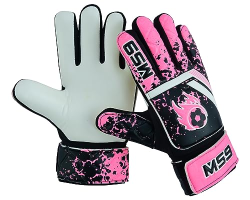 MS9 Kids Boys Children's Junior Football Goalkeeper Sports Soccer Goalie Gloves, Pink, Size 5 - Age 9 to 12 Years - Image 3
