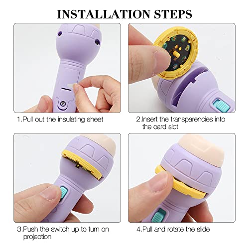 CJBIN Torcia Proiettore Storie, 2 Pezzi Proiettore Torcia per Bambini con 80 Immagini Diverse, Torcia Proiettore Bambini Storie per la Storia Della Buona Notte per Bambini e Bambine - Image 3