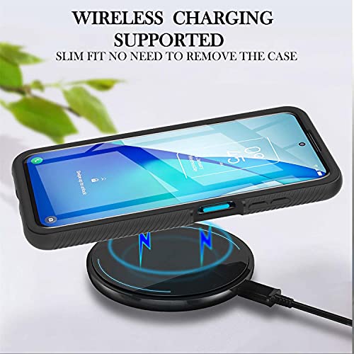 Ivy Tcl20S 3In1 Heavy Armor Rugged Case With Built-In Screen Protector For Tcl 20S Case - Black #TOP3