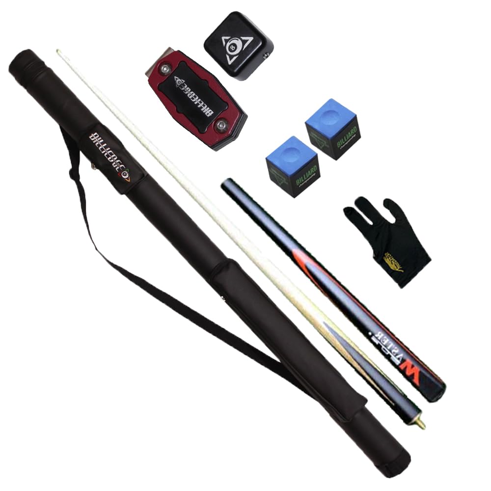 Combo of Billiard and Snooker Hard Cue Case (Black) for One Quarter Butt (3/4) Cue, Master One Quarter Cue, One Billiard Gloves and 2 Chalk, One Billiard Aluminum Alloy Magnetic Chalk Holder-image-23