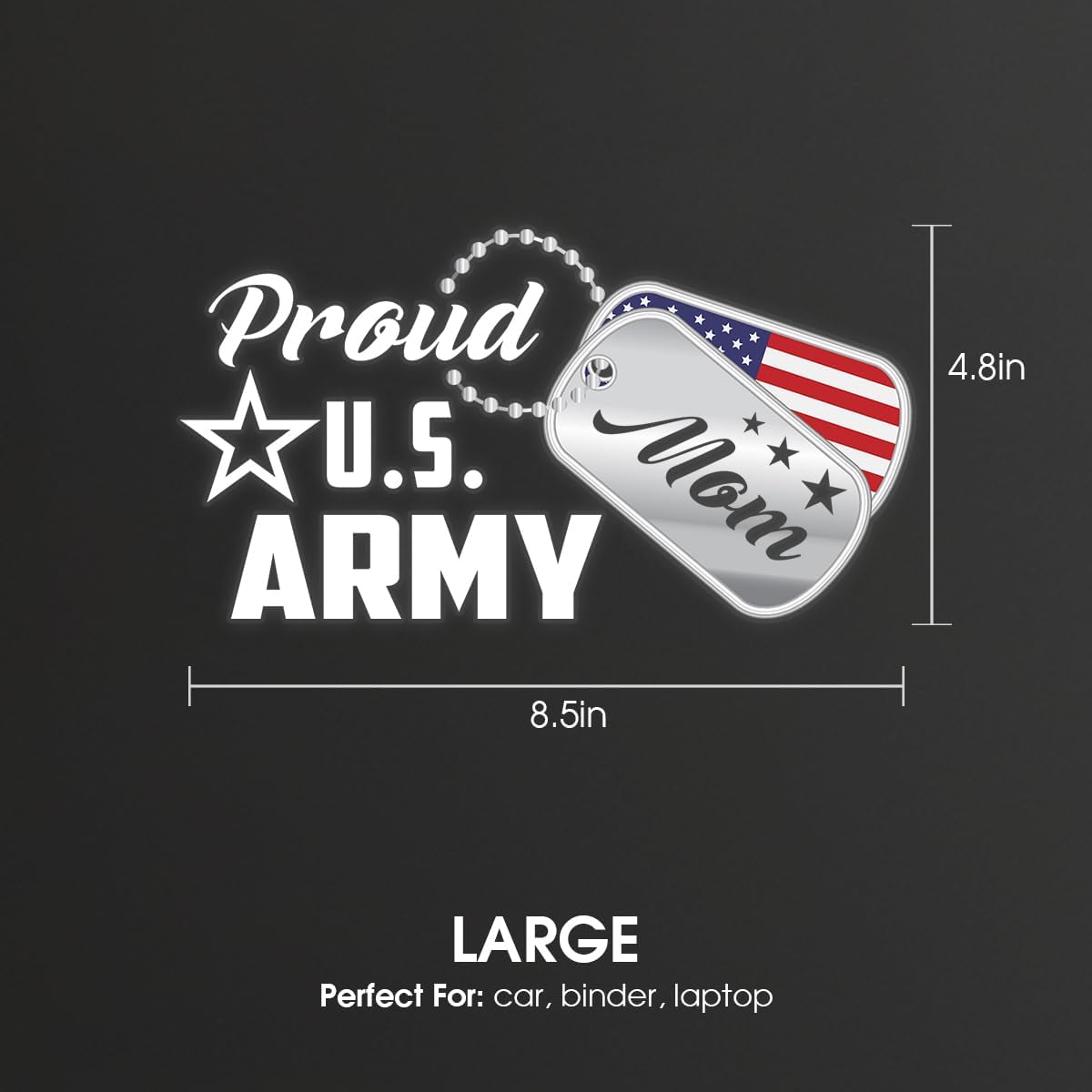 Proud Army Mom Car Decals – US Military Stickers for Cars, Trucks, Windows & Vehicles | Gifts for Moms with Son in The Army, Support Our Soldier, National Guard Vinyl Decal | 8.5 Inches
