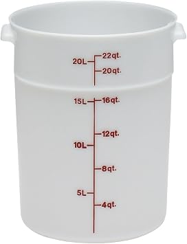 Cambro Plastic Storage Round Food Container White, 22 qt. | 1/Pack