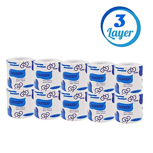 10 Rolls Toilet Paper Toilet Roll, Ultra Soft Touch Toilet Paper, Household Toilet Paper Skin-Friendly 3-Ply Paper Towel, Home Kitchen Enviro Toilet Tissue for Daily Use, Highly Absorbent (10 Rolls)