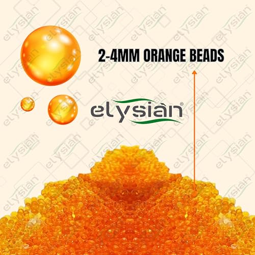 Image of Elysian Orange Silica Gel Beads 2-4mm - Moisture Absorber & Desiccant for Storage, Electronics, Tools- 300GM