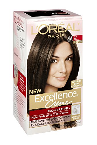 Image of L'Oreal Paris Excellence Creme Haircolor, Dark Ash Brown [4A] (Cooler) 1 ea (Pack of 9)