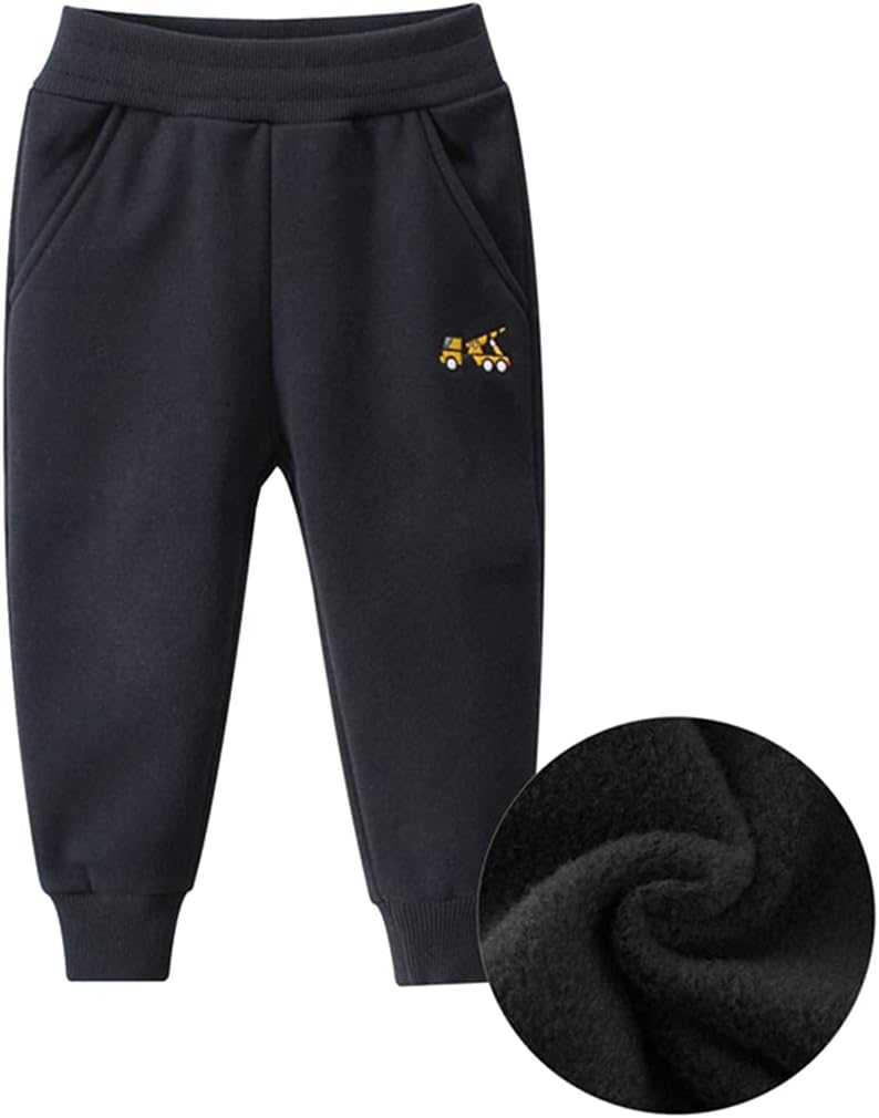 GFQLONG Toddler Boys 2 Pack Polar Fleece Jogger Sweatpants,Baby Winter Warm Pocket Lounging Bottoms - Image 6
