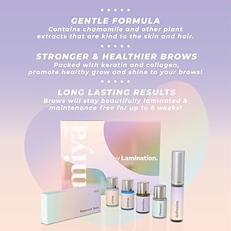 MIYA LASH | Brow Lamination Kit | Professional Eyebrow Lamination with Keratin | DIY Brow Lift Kit | Fuller, Thicker Brows for 6 weeks | Easy to Use | Includes Instruction, Treatment Tools & Brushes
