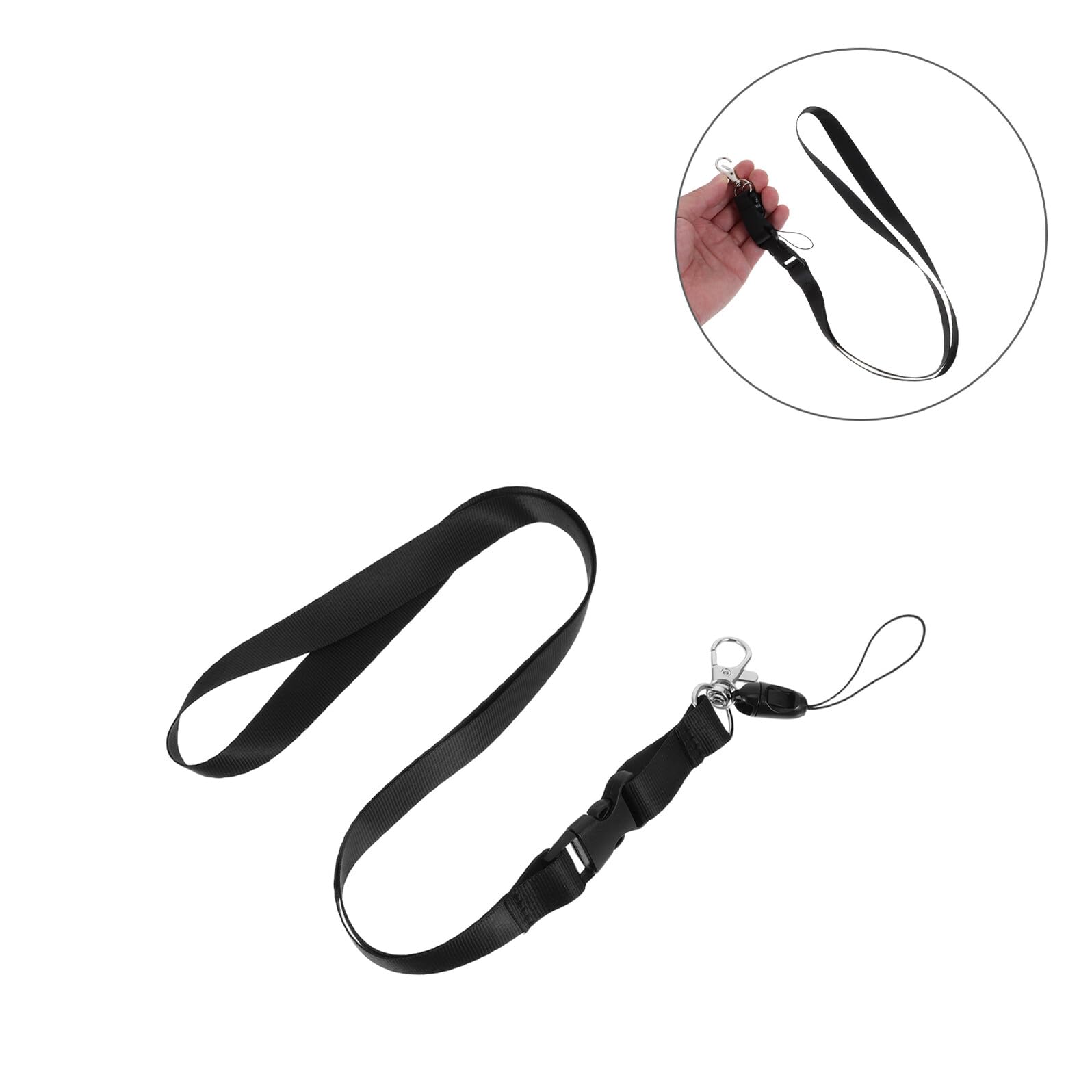 Cordini Porta Badge in Nylon Staccabili 10 Pezzi Fibbia Argento, Cordino per Insegnanti e Ufficio, Resistente e Leggero per Uso Scolastico, Sanitario e Conferenze