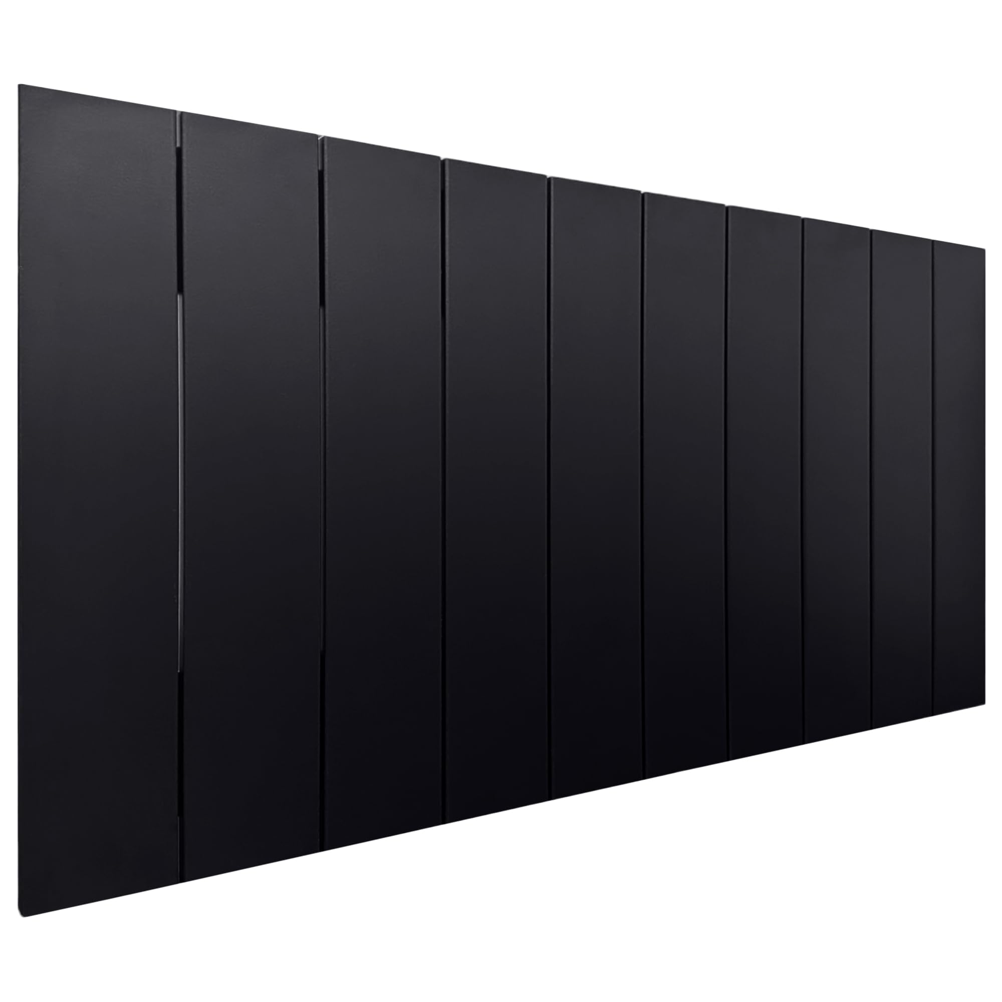 DHOME Cabecero de Madera reciclada DM Estilo Palet Vertical Cama Palets Herrajes incluidos (90cm, Negro sólido)