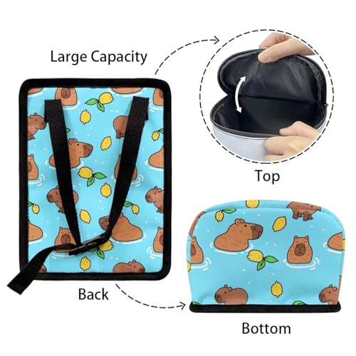Image of KEIAHUAN Capybara Car Trash Can Bin with Lid Hanging for Back Seat Collapsible and Portable Multipurpose Trash Bin Garbage Can for Car Office Home