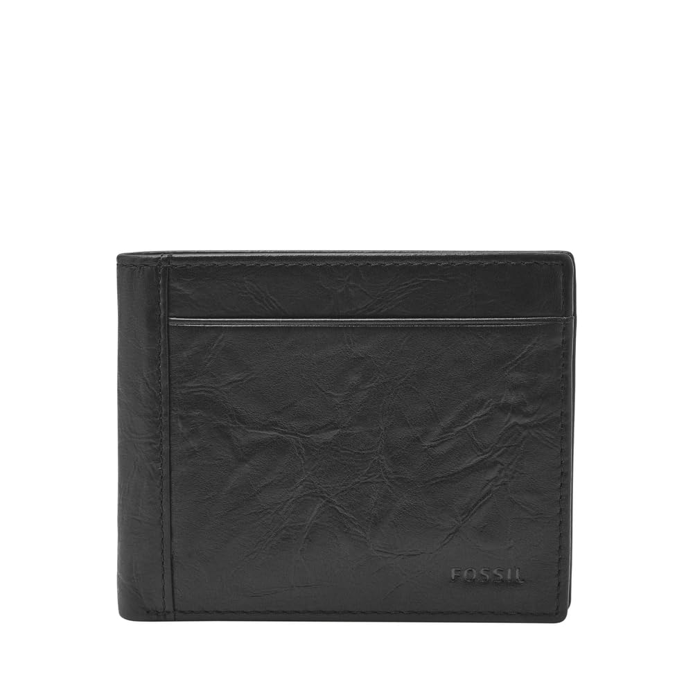 Fossil Wallet for Men Neel, Leather Bifold black 11.4 cm L x 2.5 cm W x 9.5 cm H ML3890001
