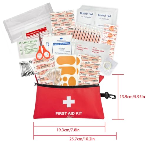 152 Piece Small First Aid Kit, Travel Size First Aid Kit TSA Approved, International Travel Essentials, Hiking Med Kit for Backpack - Image 3