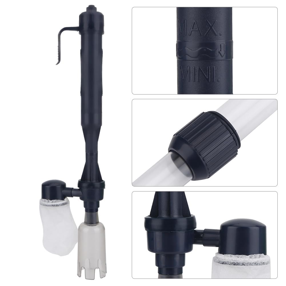 Ejoyous Detergente Elettrico per Ghiaia Dell'acquario, Pompa Elettrica per Acquario, Filtro, Set per la Pulizia Dell'acquario per Acqua Pulita e Sana
