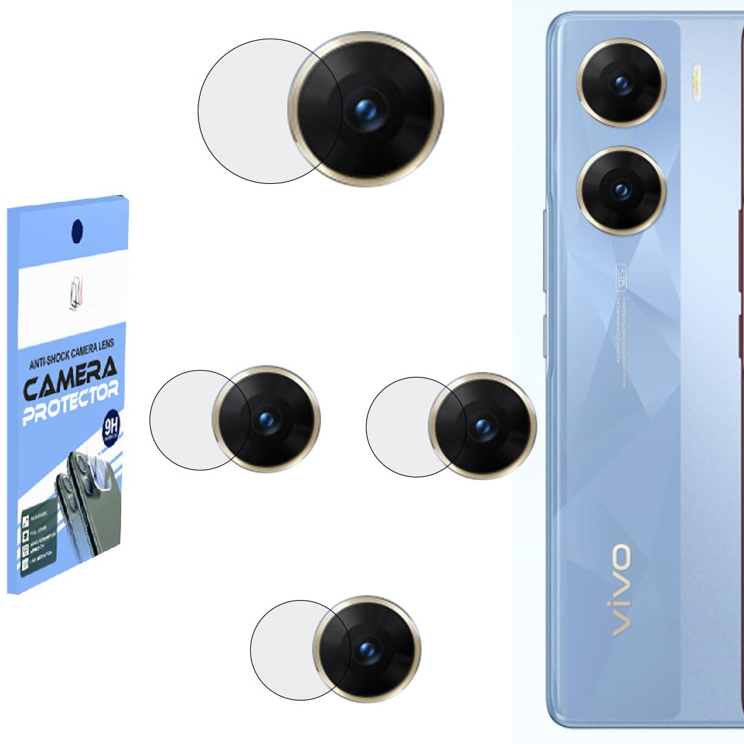 Berries™ (Pack of 4) Camera Guard Camera Lens Protector Compatible For VIVO V29E 5G (Unbreakable Material) with Easy Installation Kit