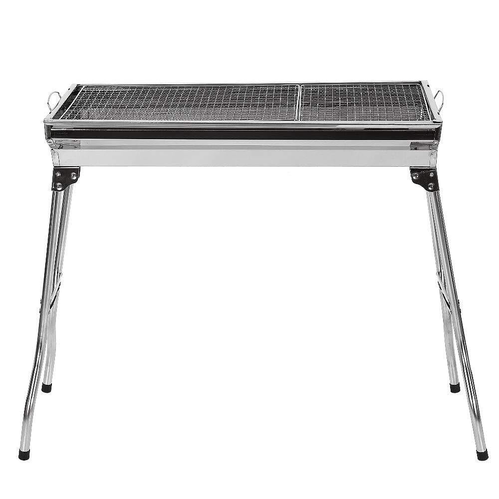 Przenośny grill na węgiel drzewny - grill na węgiel drzewny grill na węgiel drzewny przenośny składany stalowy grill kempingowy - antypoślizgowy składany grill BBQ (73 x 33,5 x 70 cm) (73 x 33,5 x 70
