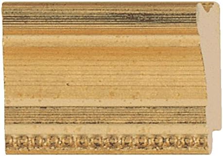 CountryArtHouse Picture Frame Moulding (Wood) 100ft bundle - Traditional Gold Finish - 1.5" width - 3/8" rabbet depth
