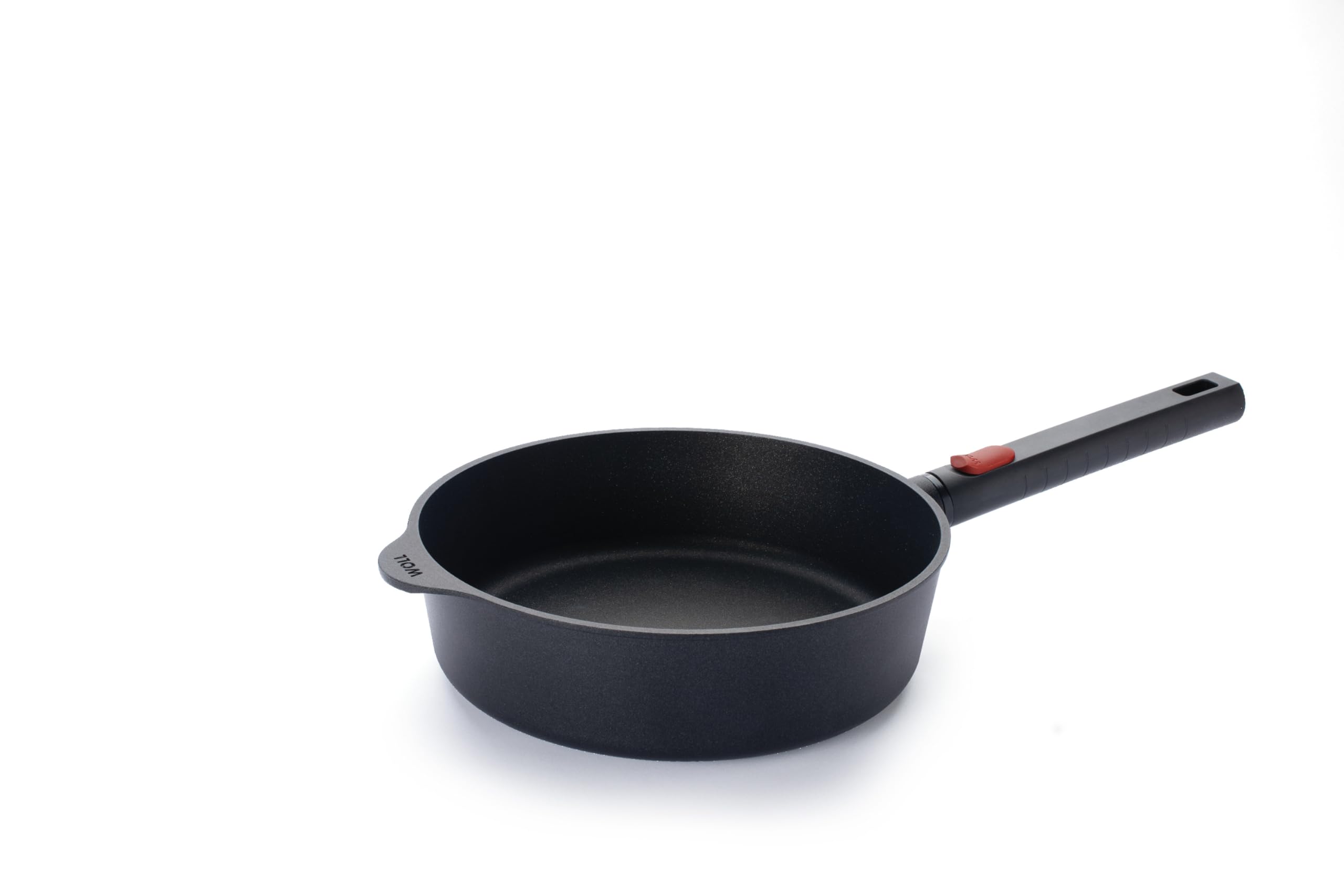 Woll Eco Logic QXR Cast High Rim Pan Inductive Diameter 24 cm 7 cm High with Removable Handle Suitable for All Hob Types PFAS-Free Non-Stick Coating Cast Aluminium Oven-Proof Black