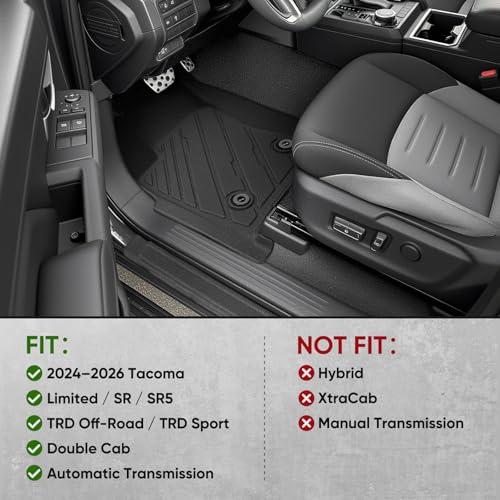Image of TAPTES Floor Mats & Door Sill Guards for Toyota Tacoma Double Cab 2024-2026