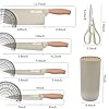 Knife Set, Wiztoynia 6-Piece Khaki Kitchen Knife Set for Home, Anti-Rust Non-stick Stainless Steel Sharp Chef Knife Sets with Universal Knife Block for Kitchen, Ergonomical Design (Khaki) #5